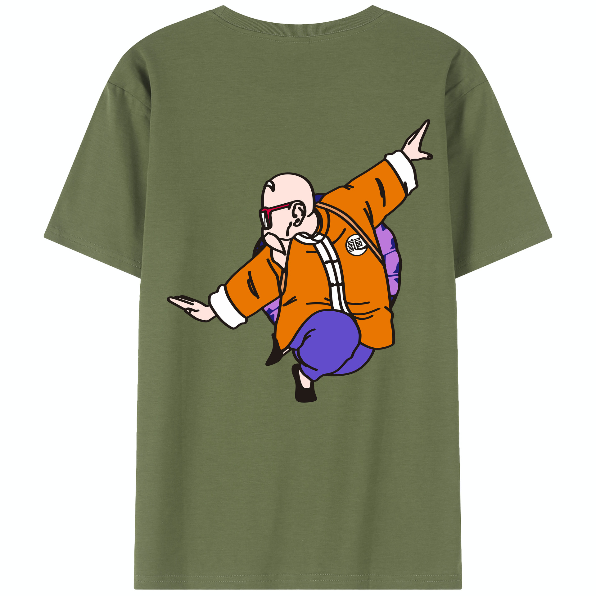 （画像用） ドラゴンボール 亀仙人（かめせんにん） DRAGON BALL Master Roshi Kame Sennin 綿100％半袖Tシャツ（背面プリント）